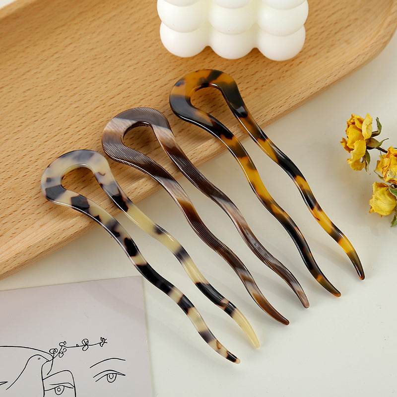 Acetate U-Shaped Hairpin - Korean Style