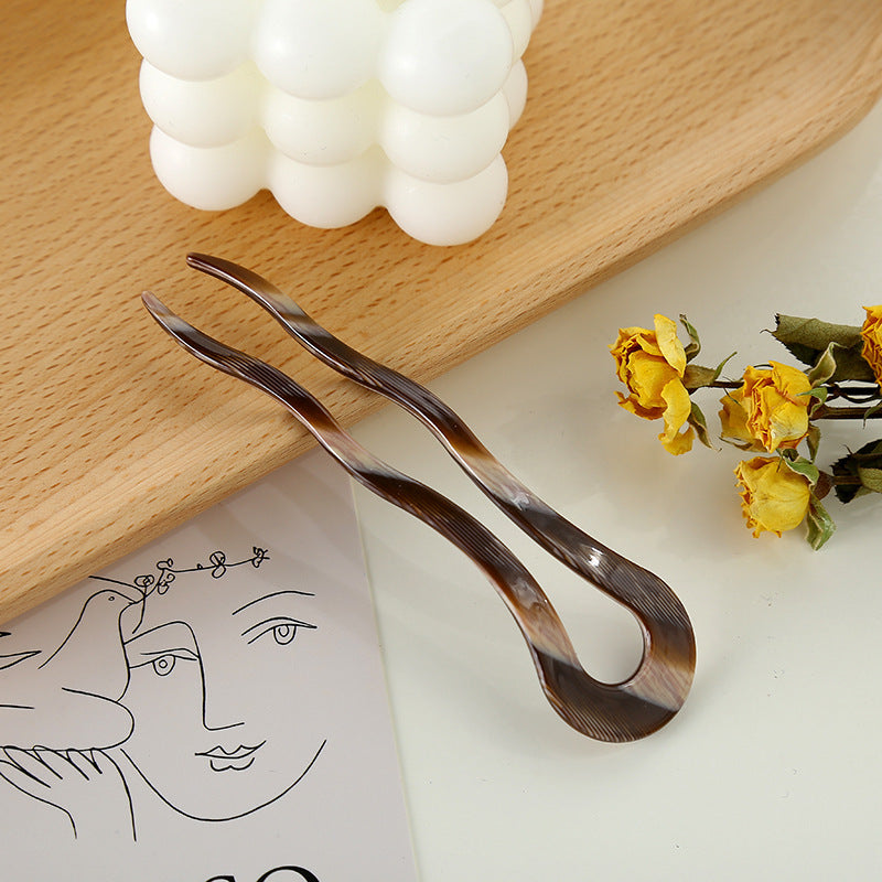 Acetate U-Shaped Hairpin - Korean Style