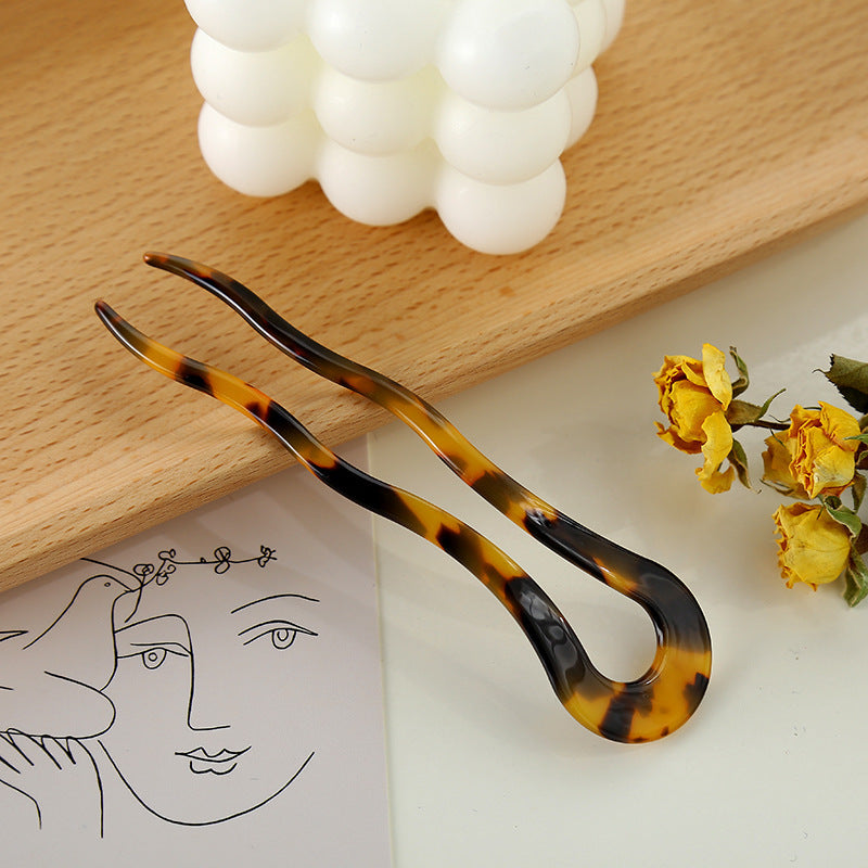 Acetate U-Shaped Hairpin - Korean Style