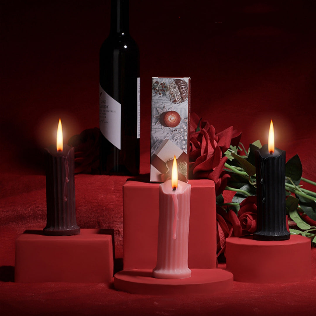 Soy Wax Cylindrical Candle for Home & Wellness - Black, Pink, Red Variants