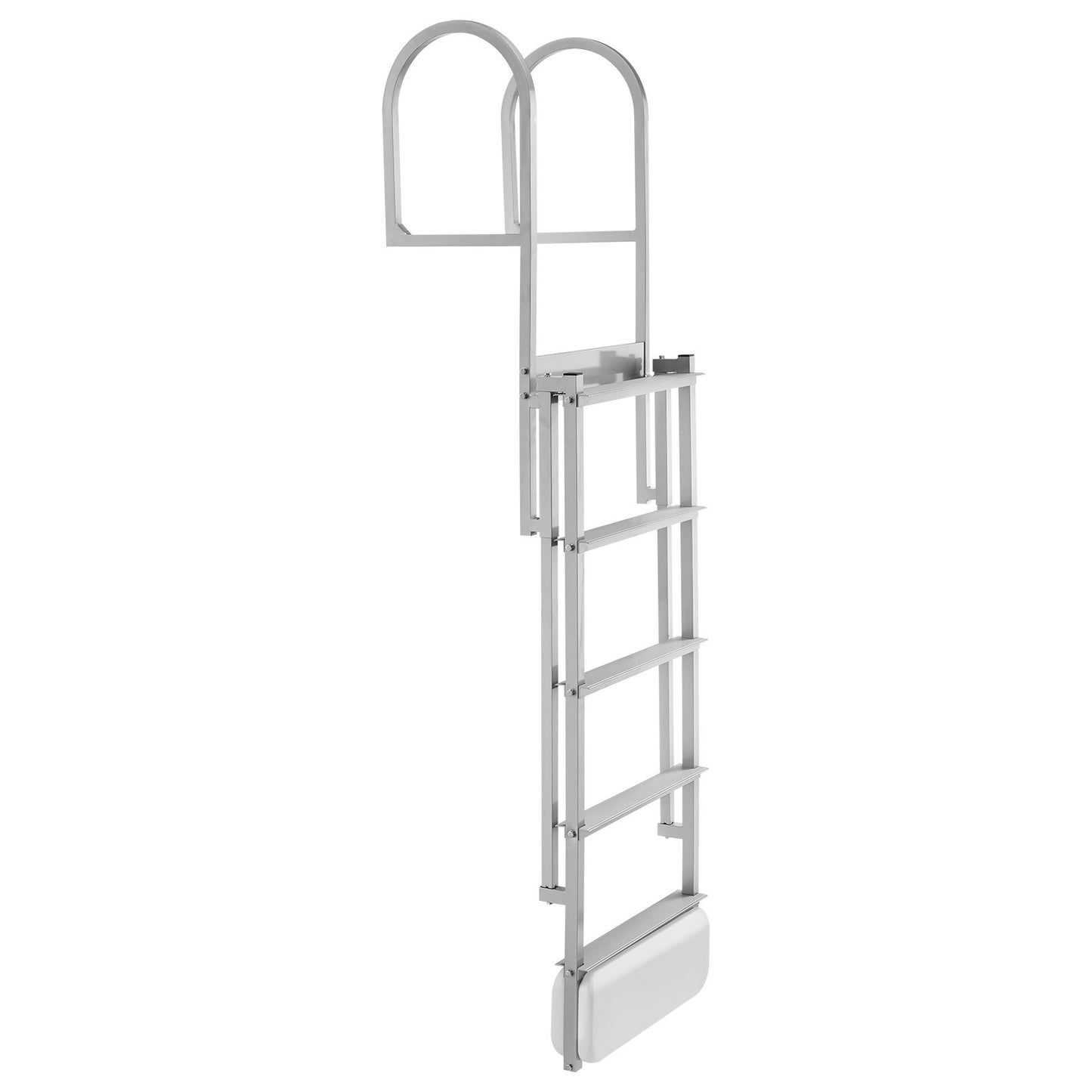 Retractable Aluminum Dock Ladder 5 Steps with Auto-Lift Float for Marine & Pool Use