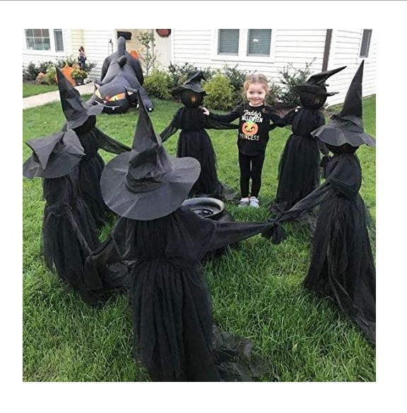 Halloween Witch Decorations Set for Ghost House Layouts - Party Props