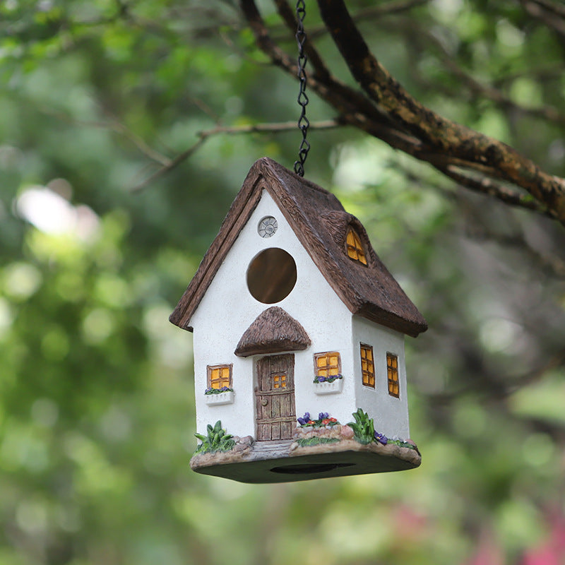 Garden Bird House Ornaments - Resin Farmhouse Decor for Lawn & Garden