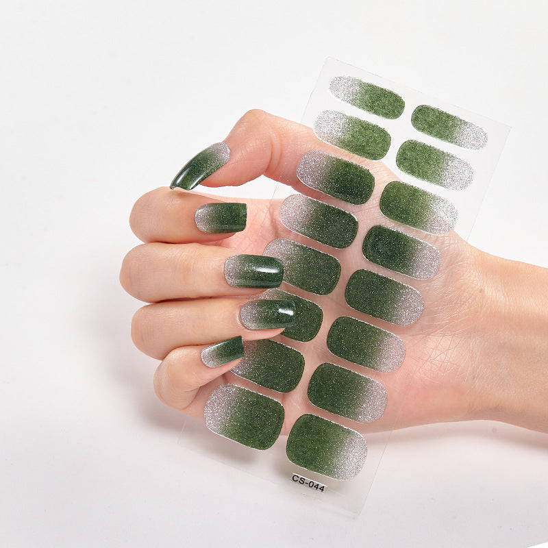 Gradient Onion Powder Nail Sticker Kit Tearable Color Nail Art Set for Manicure
