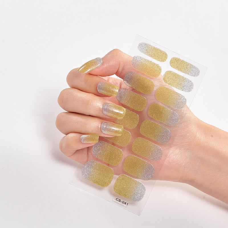 Gradient Onion Powder Nail Sticker Kit Tearable Color Nail Art Set for Manicure