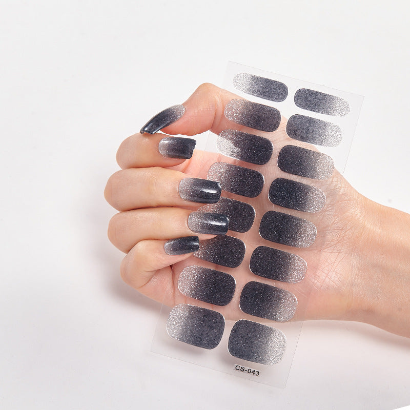 Gradient Onion Powder Nail Sticker Kit Tearable Color Nail Art Set for Manicure