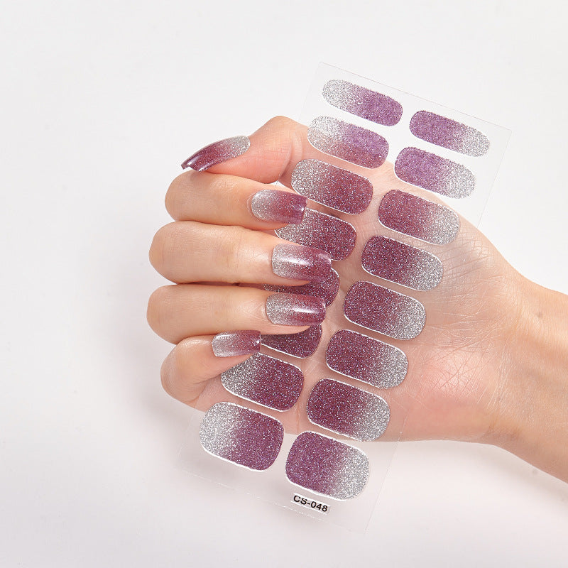 Gradient Onion Powder Nail Sticker Kit Tearable Color Nail Art Set for Manicure