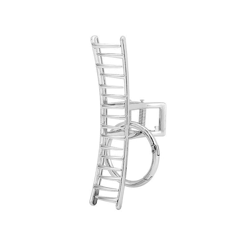 Metal Circle Grip Hairpin - Silver
