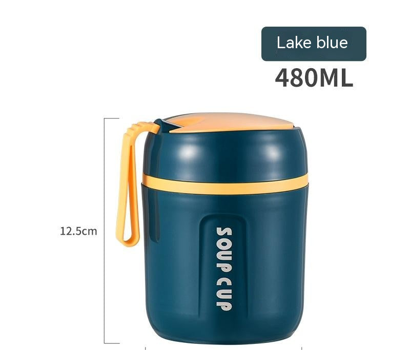 Stainless Steel Vacuum Cup with Lid and Spoon, Insulated Drinkware for Travel