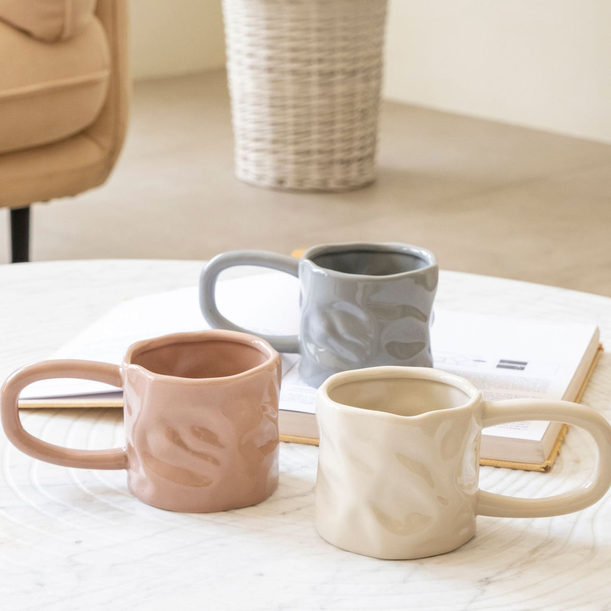 Solid Color Porcelain Coffee Cup 301-400ml Modern Kitchenware