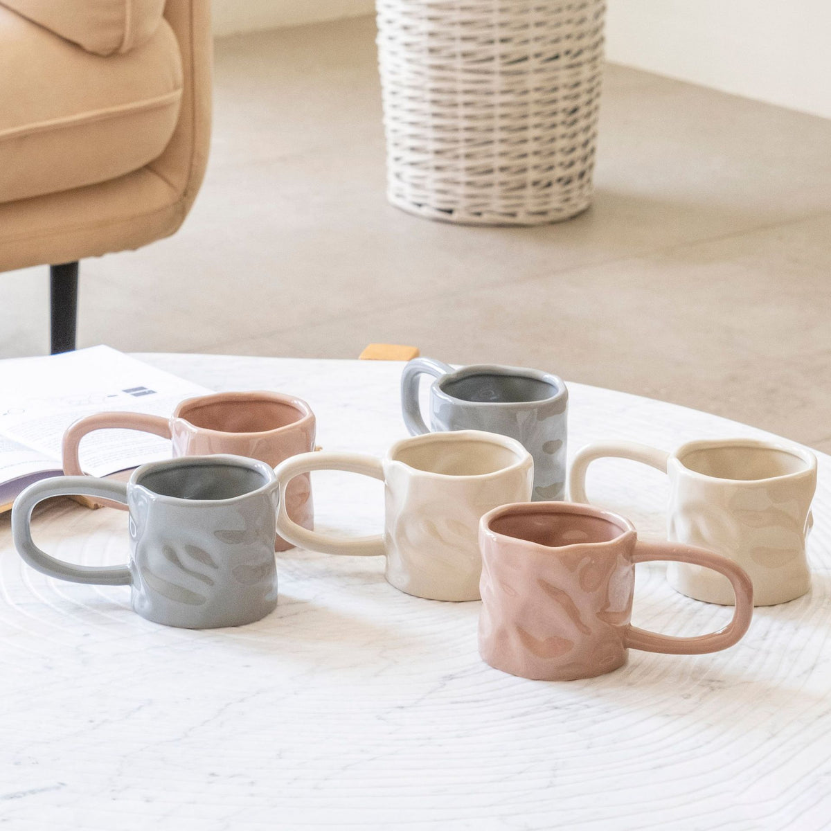 Solid Color Porcelain Coffee Cup 301-400ml Modern Kitchenware