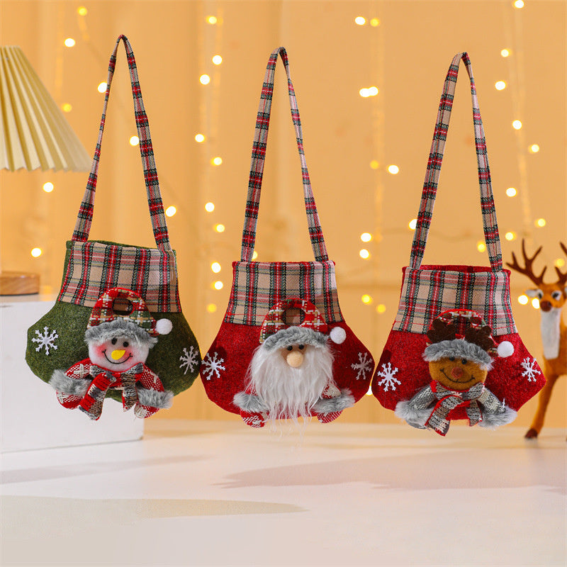 Christmas Cartoon 3D Doll Candy Gift Bag with Holiday Design