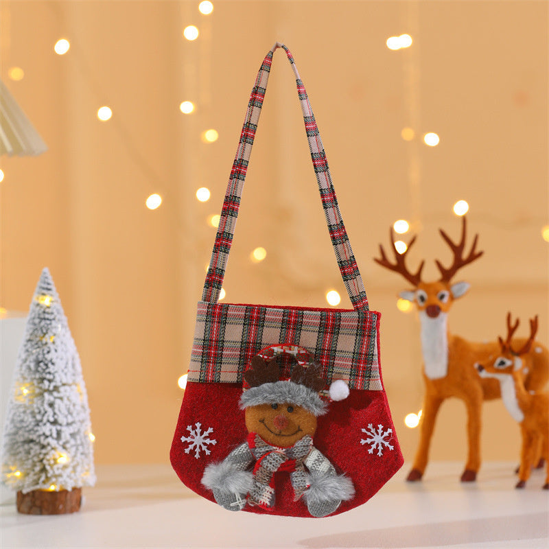 Christmas Cartoon 3D Doll Candy Gift Bag with Holiday Design