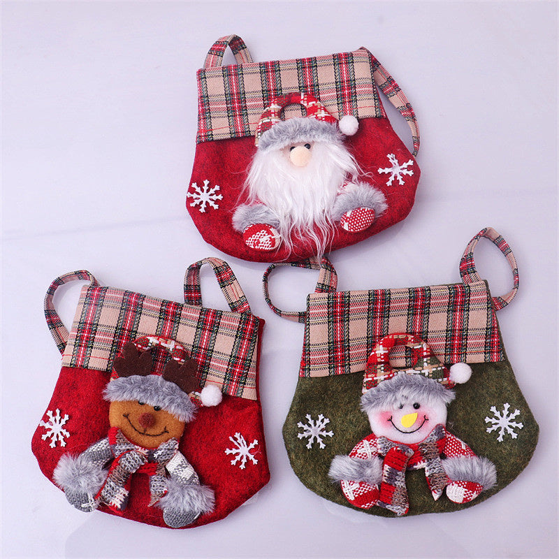 Christmas Cartoon 3D Doll Candy Gift Bag with Holiday Design