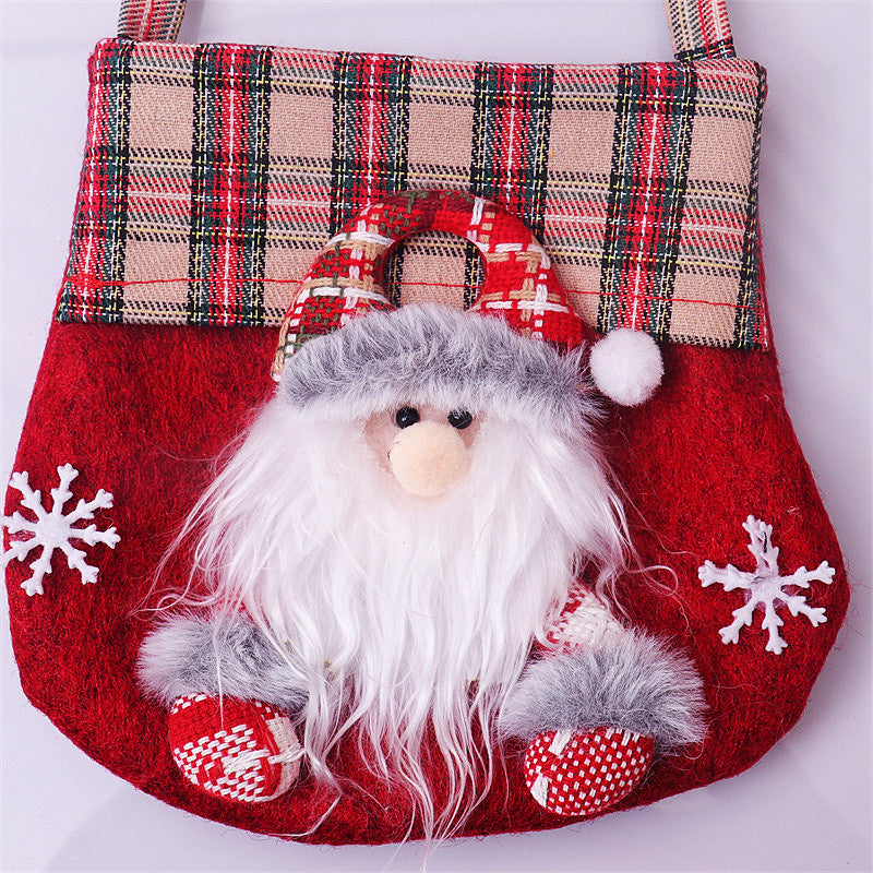 Christmas Cartoon 3D Doll Candy Gift Bag with Holiday Design