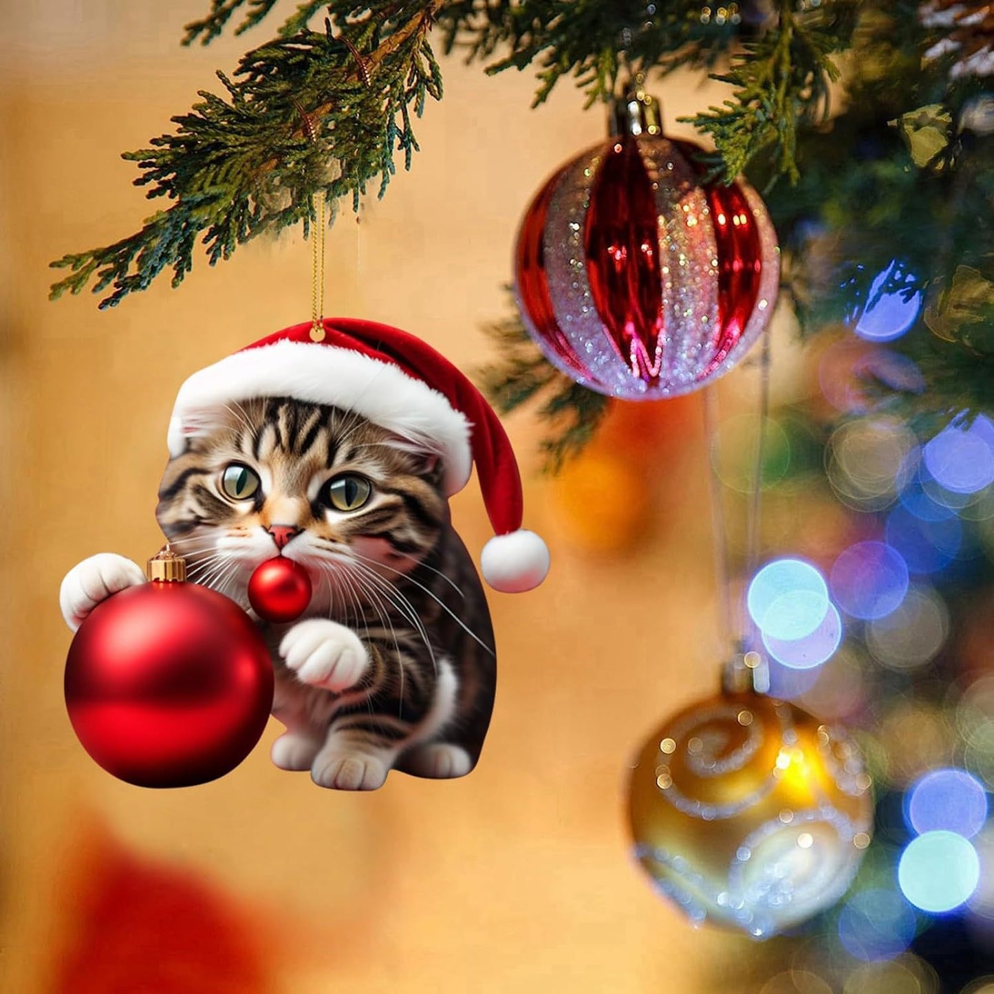 Christmas Kitty Car Backpack Pendant Home Decoration Gift - Festive & Party Supplies