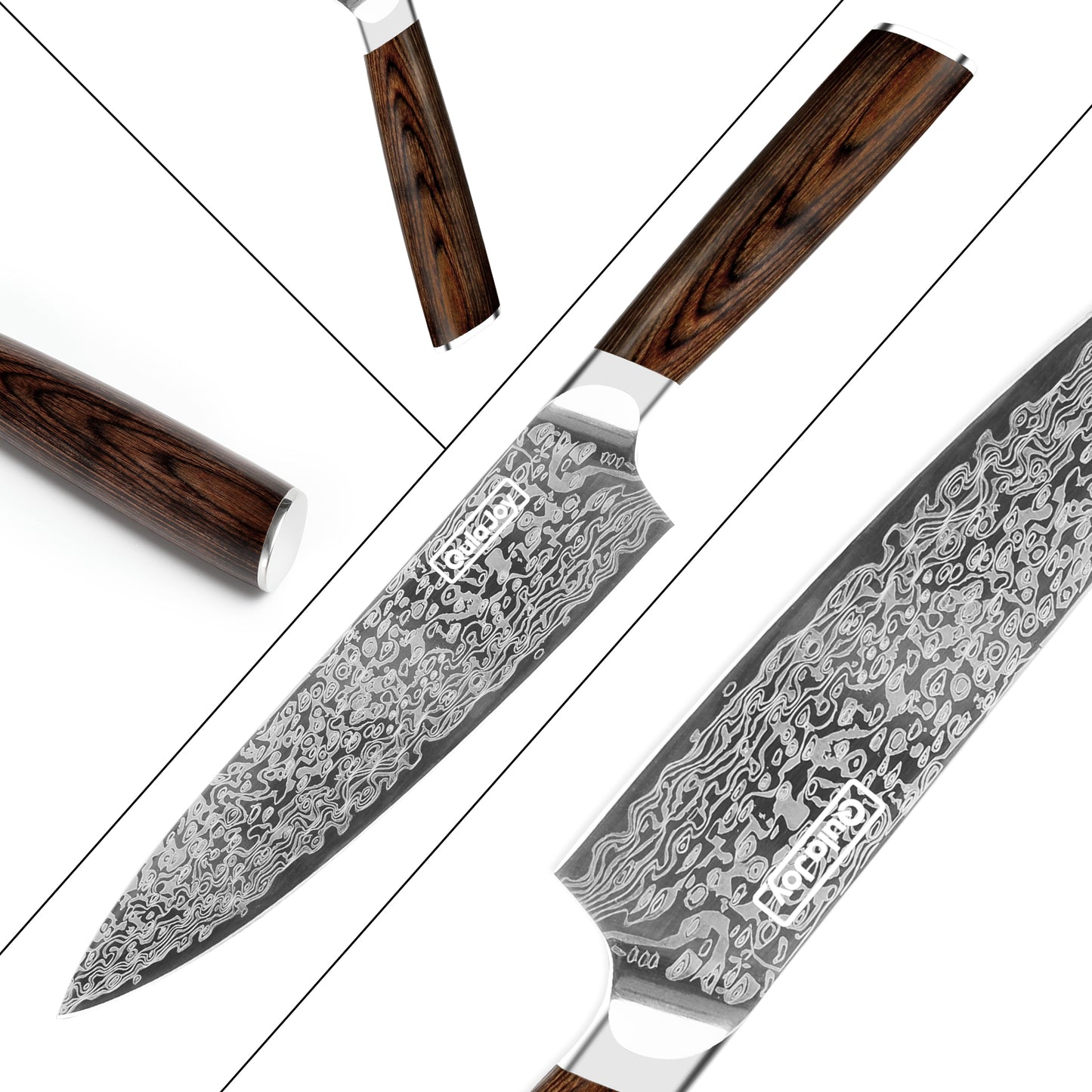 Japanese Chef Knife - High Carbon Steel Kitchen Knife with Ergonomic Handle