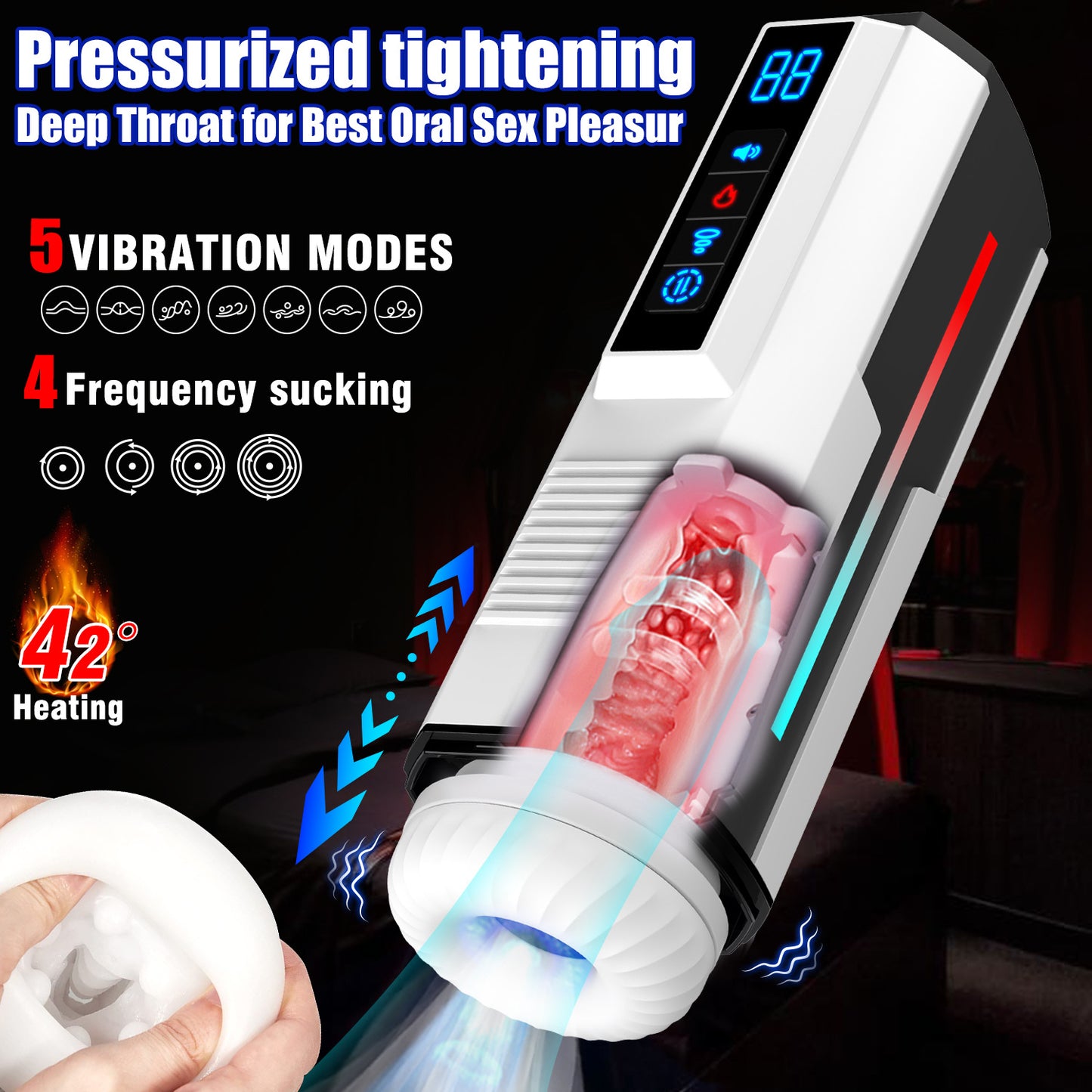 Automatic Retractable Men’s Adult Wellness Toy - Silicone USB Rechargeable