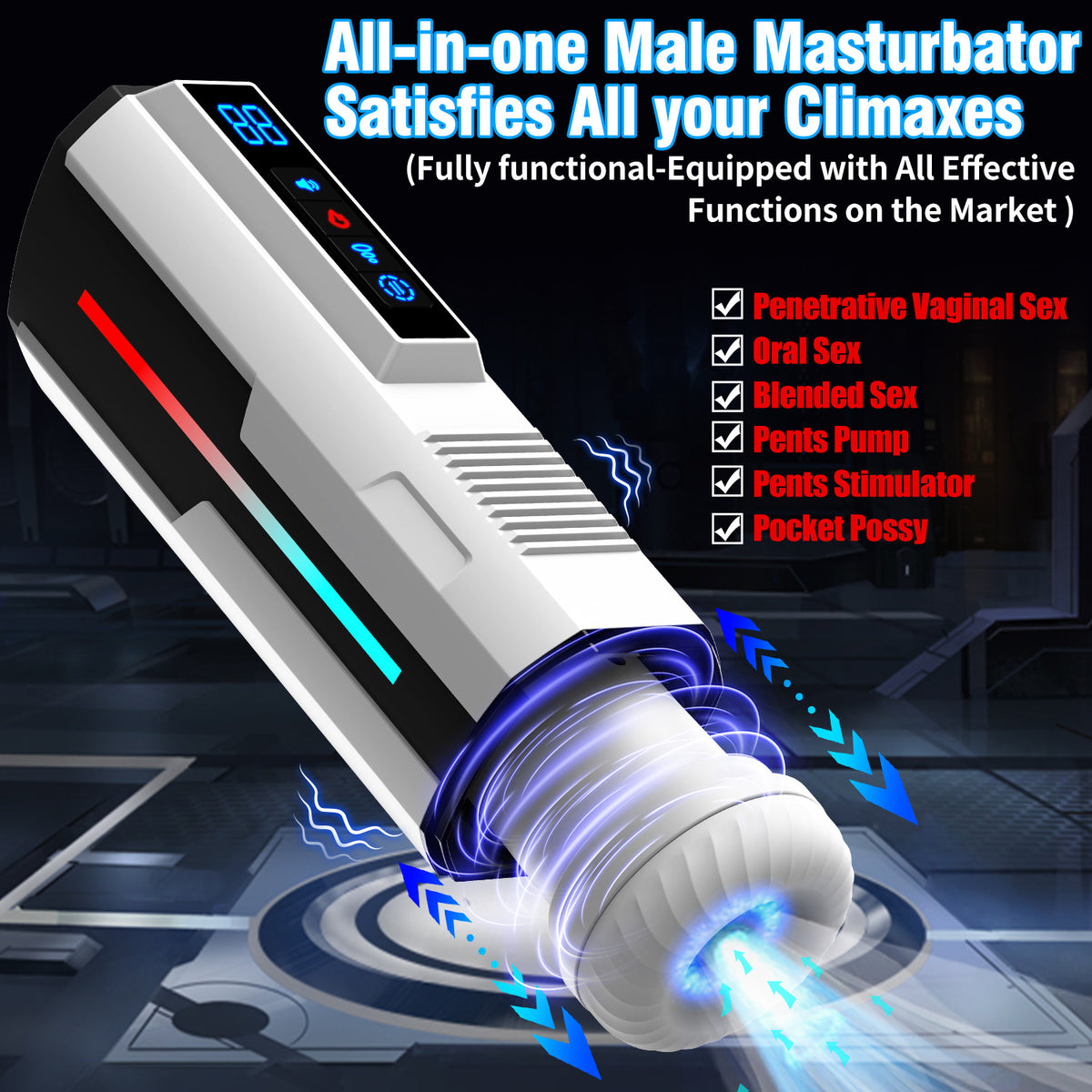 Automatic Retractable Men’s Adult Wellness Toy - Silicone USB Rechargeable