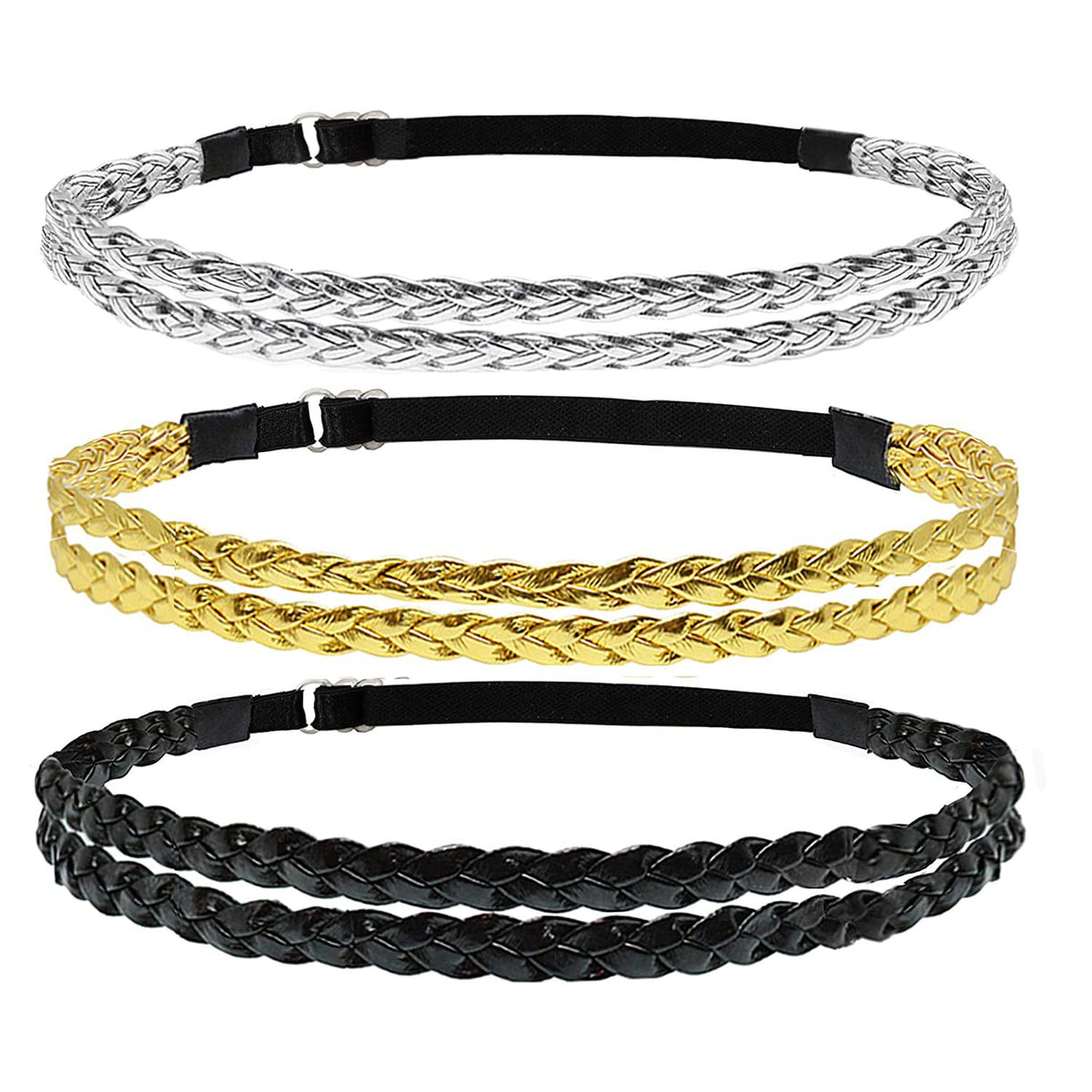 Adjustable Elastic Woven Headband with Twisted Design for Unisex Hair Styles