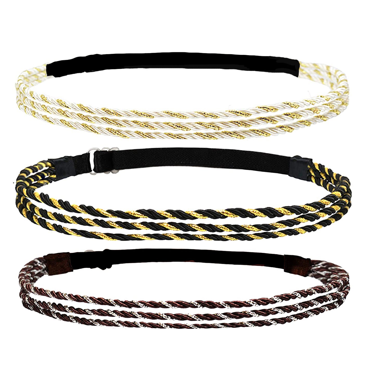 Adjustable Elastic Woven Headband with Twisted Design for Unisex Hair Styles
