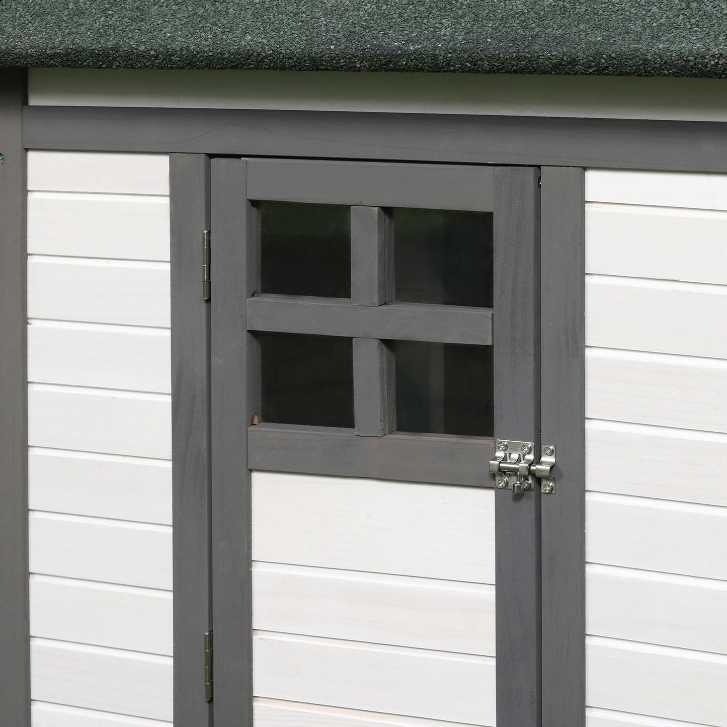 77-Inch Wooden Chicken Coop with Nesting Box, Removable Tray & Ramp - Outdoor Hen House in Gray