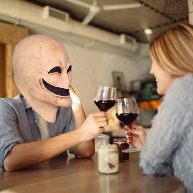 Halloween Alien Mask with Faceless & Smiling Variants - Latex Party Costume