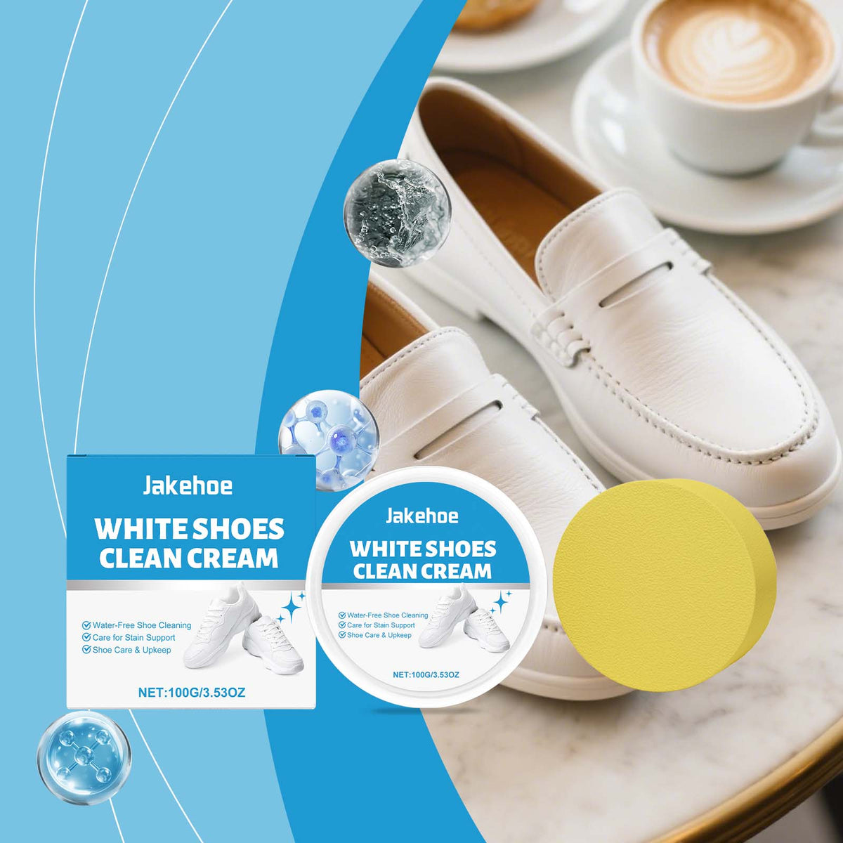 Shoe Cleaning Cream - White Shoe Care Shoe Polish 100g Bottle