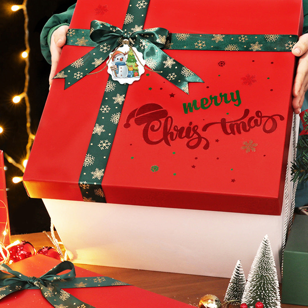 Christmas Kraft Paper Gift Tags with Santa Claus Card - Festive Packaging Labels
