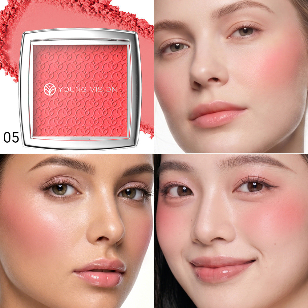 7-Color Embossed Blush Palette - Natural Matte Face Makeup Set