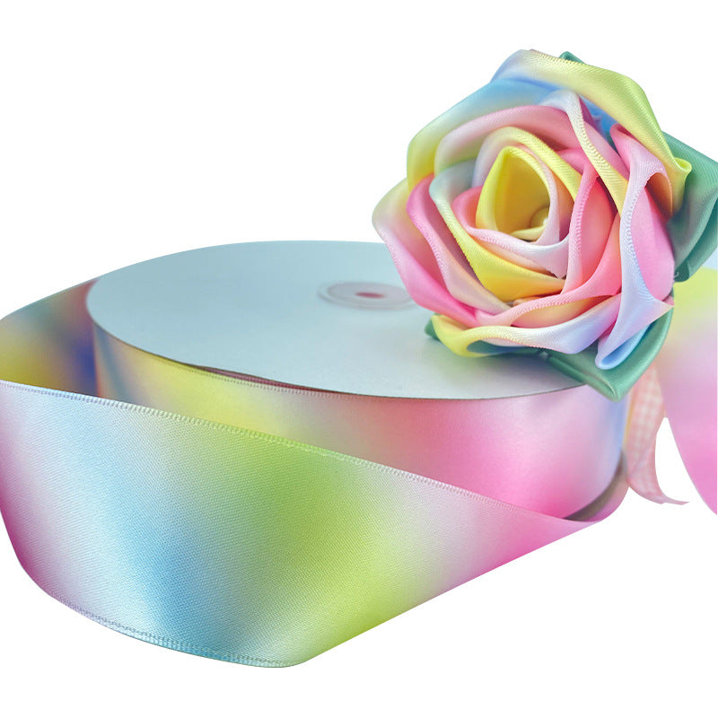 Double-Sided Bright Thickened Polyester Ribbon for Gift Bouquets - 25 Yards