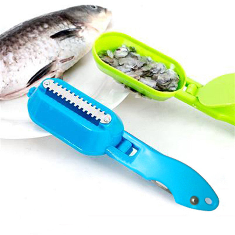Fish Scale Peeler & Scale Remover Multi-Purpose Kitchen Tool - Black, Blue, Green