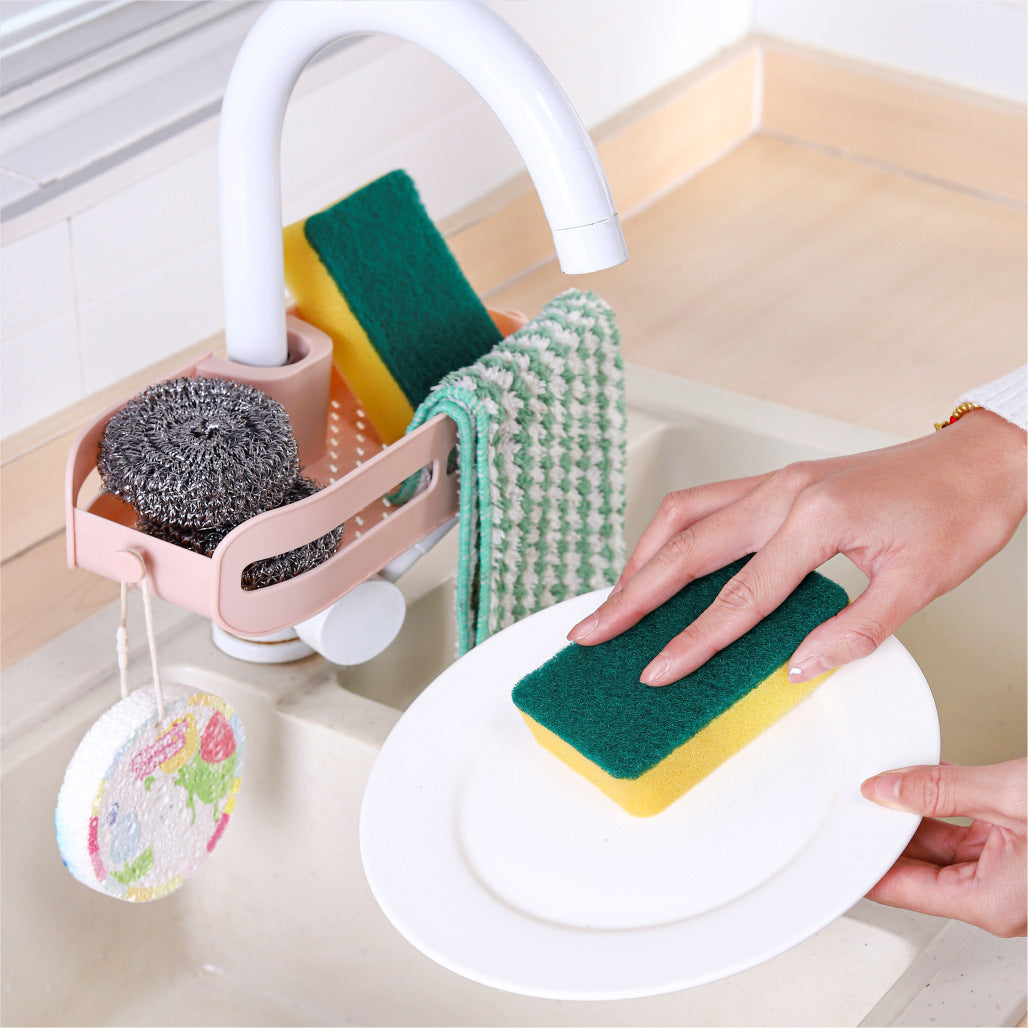 Faucet Hanging Kitchen Rack - Wall Mount Sink Organizer with Multiple Layers