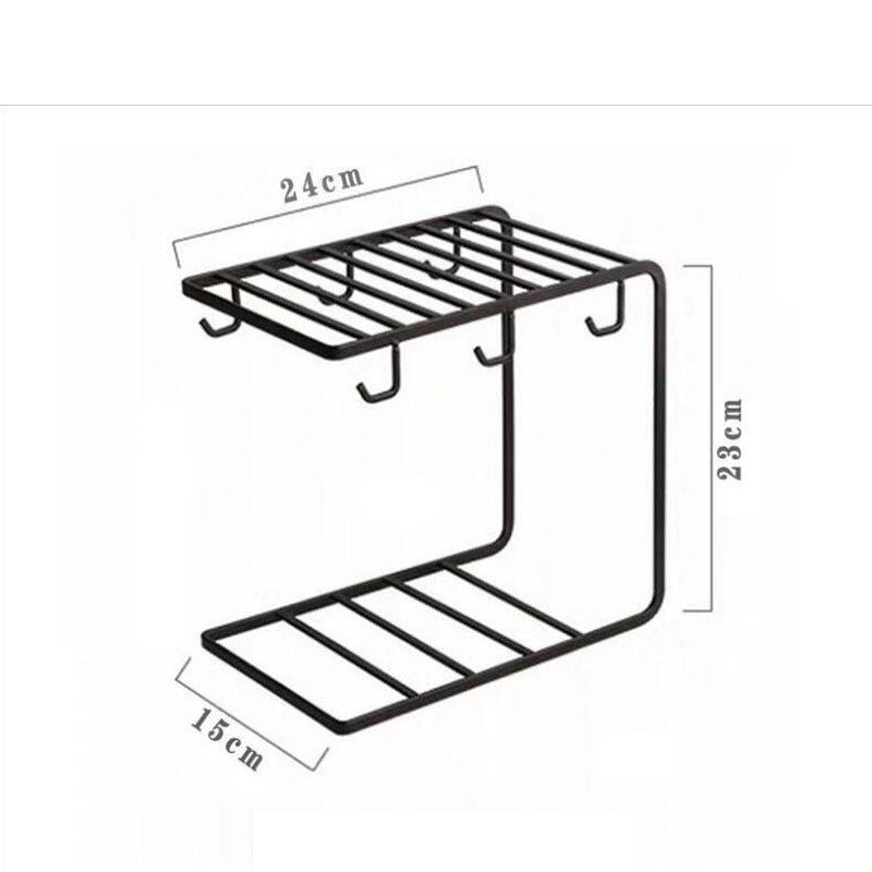 Iron Cup Holder Storage Rack for Kitchen and Home Organization