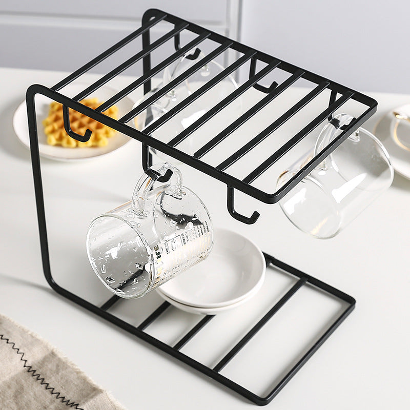 Iron Cup Holder Storage Rack for Kitchen and Home Organization