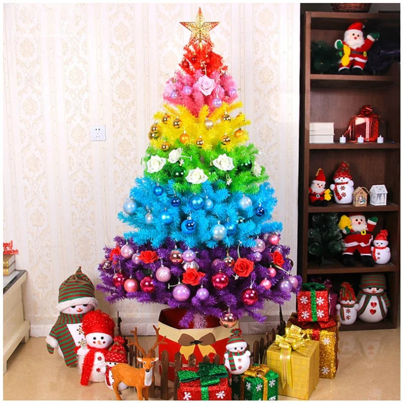 60cm Rainbow Christmas Tree with 70 PVC Branches - Colorful Holiday Decor