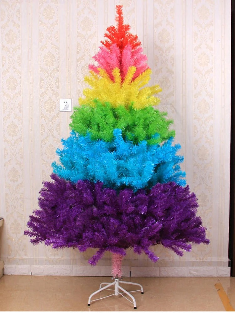 60cm Rainbow Christmas Tree with 70 PVC Branches - Colorful Holiday Decor