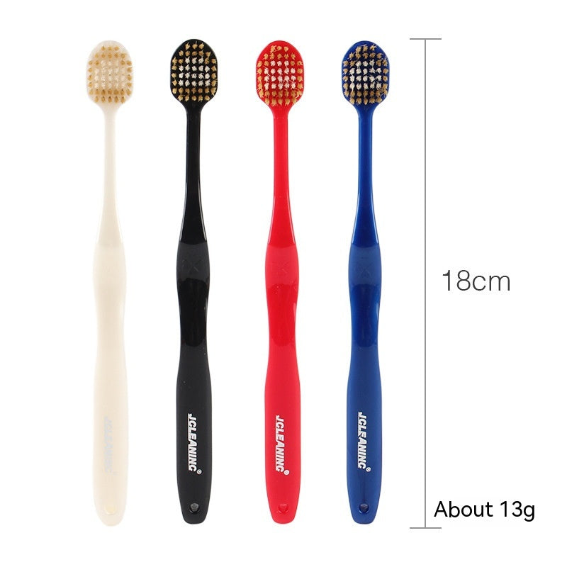 Family Set of Soft Bristle Toothbrushes with Wide Head - 4 Pack