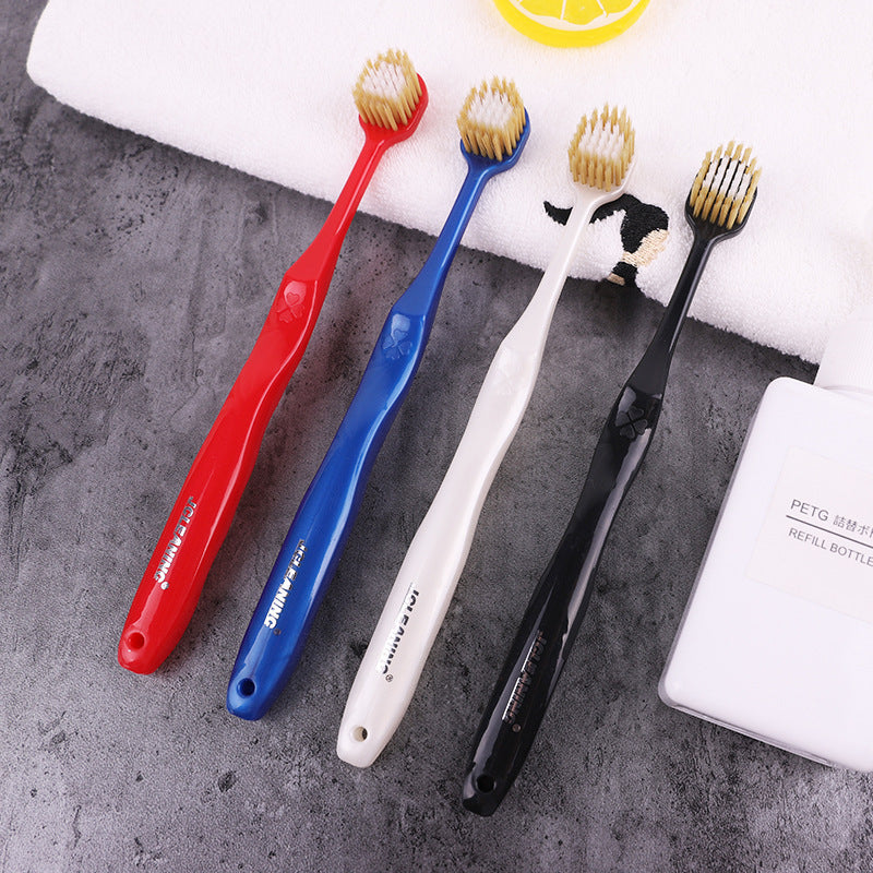 Family Set of Soft Bristle Toothbrushes with Wide Head - 4 Pack