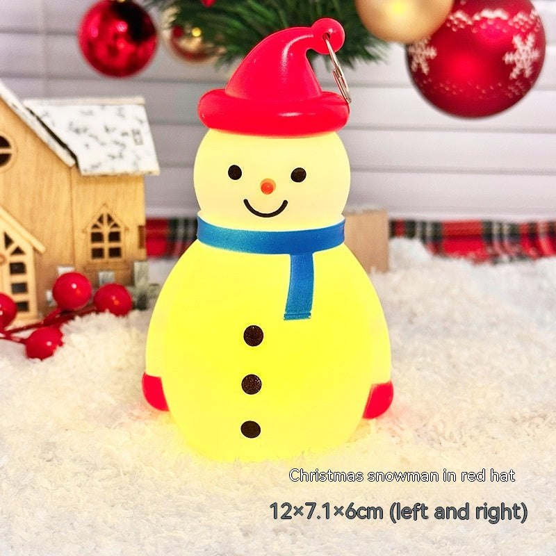 Christmas Snowman Night Light Small Ornament with Warm LED Light