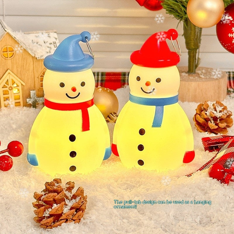 Christmas Snowman Night Light Small Ornament with Warm LED Light