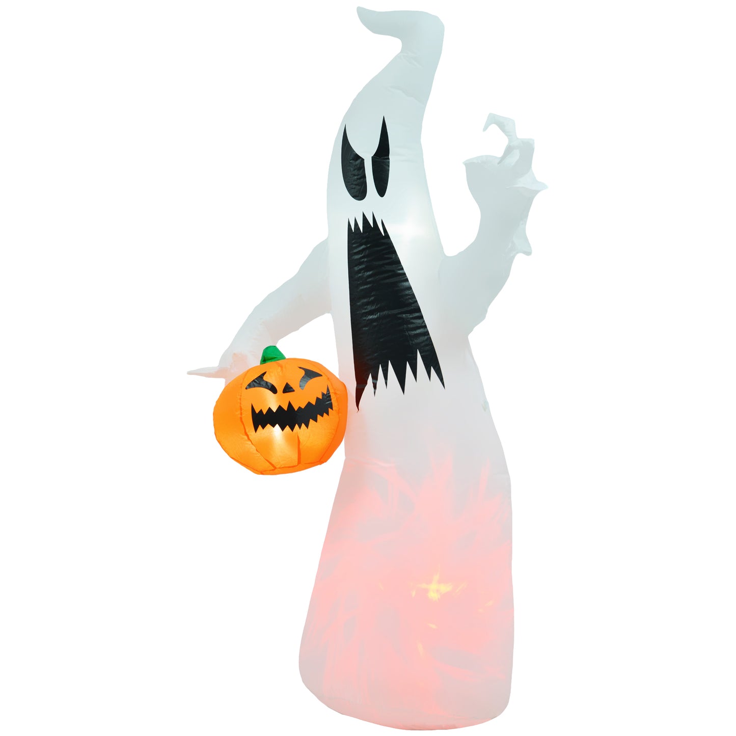 Halloween Inflatable Ghost with Pumpkin - LED Yard Decor