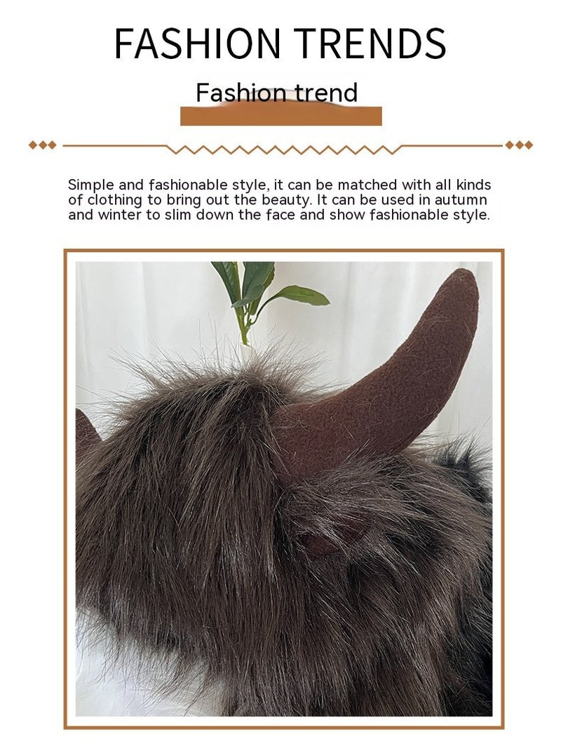 Winter Horn Earmuffs Hat - Thick Woolen Cap for Warmth & Style