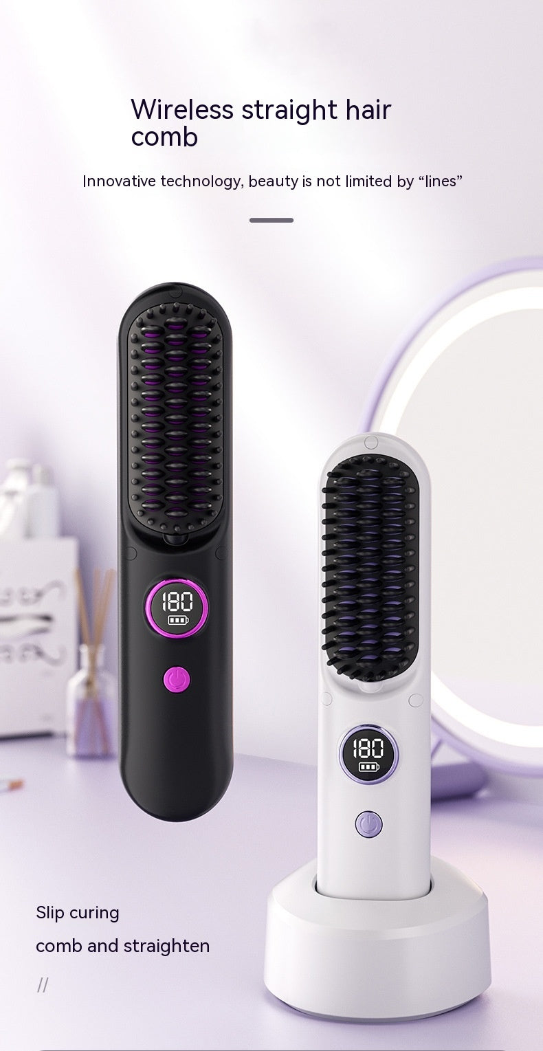 Wireless USB Curling Iron - Straightening & Curling Hair Tool with Negative Ion