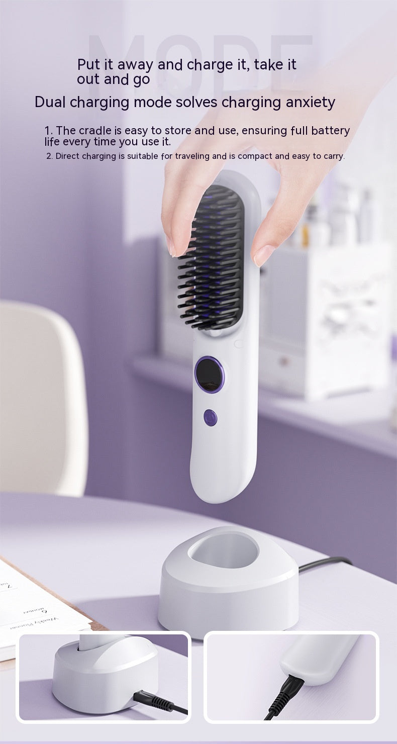 Wireless USB Curling Iron - Straightening & Curling Hair Tool with Negative Ion