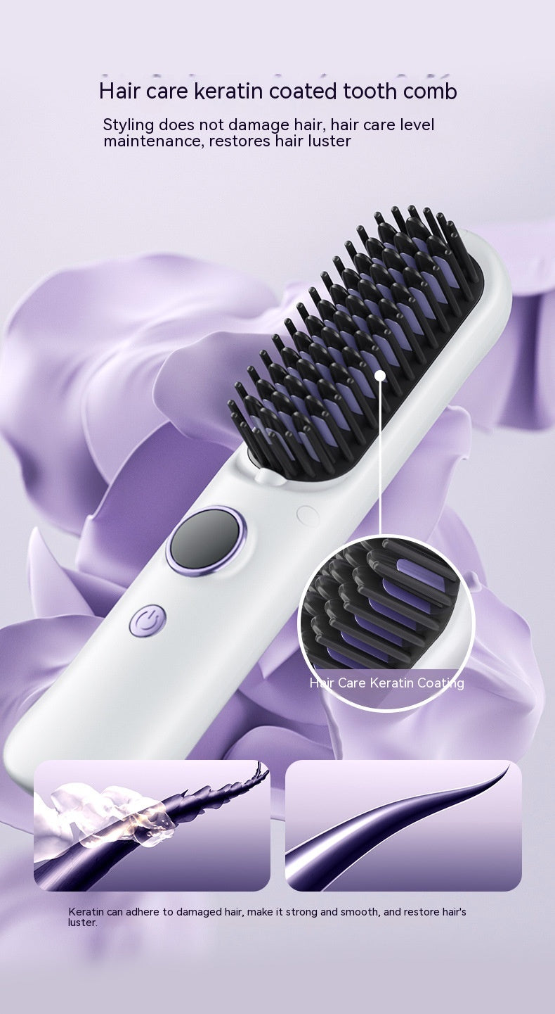 Wireless USB Curling Iron - Straightening & Curling Hair Tool with Negative Ion