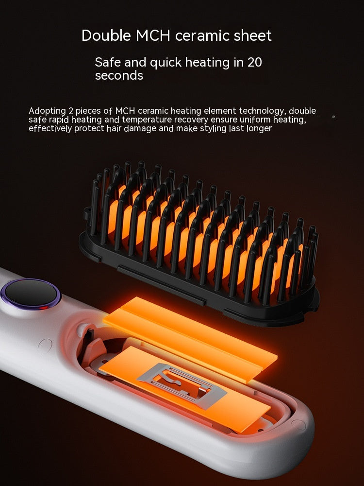 Wireless USB Curling Iron - Straightening & Curling Hair Tool with Negative Ion