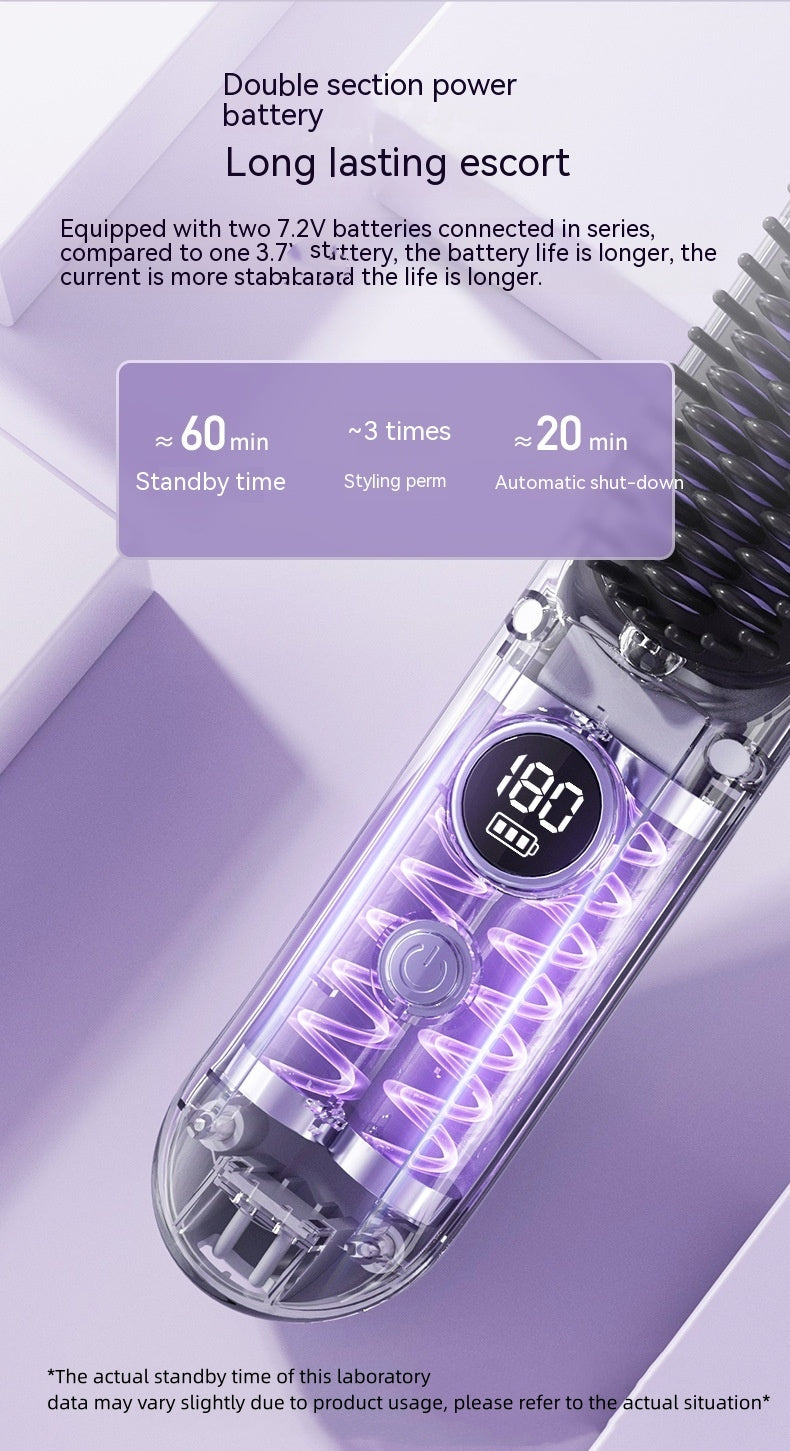 Wireless USB Curling Iron - Straightening & Curling Hair Tool with Negative Ion