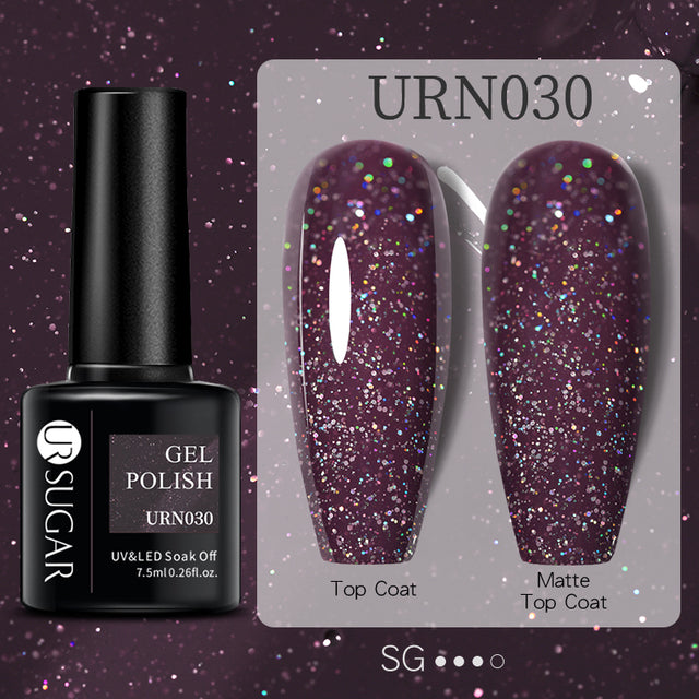 Gel Nail Polish - Glitter & Matte Multi-Color Set, 7.5ml