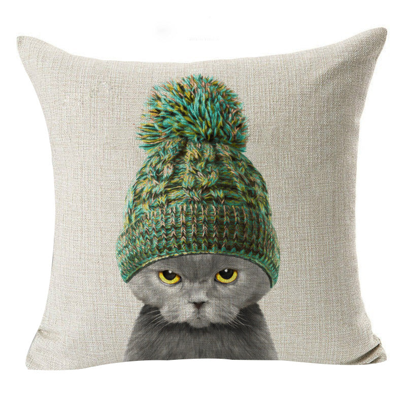 Cartoon Style Cotton Pillow Cover - 45x45cm Decorative Cushion Case